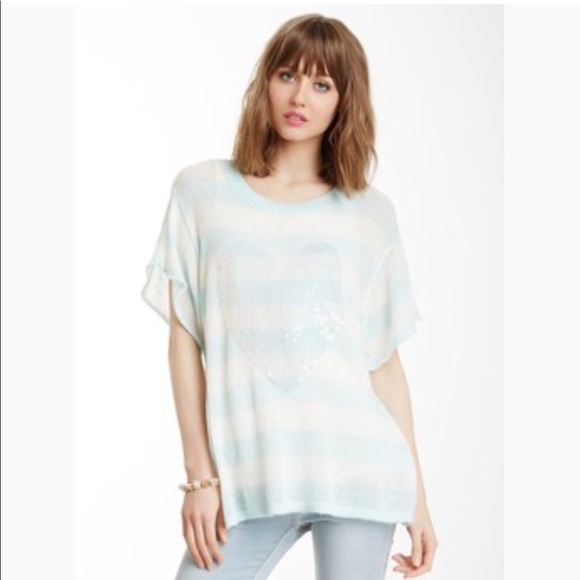 Wildfox knit t with sequined blue 💙 - Picture 4 of 8